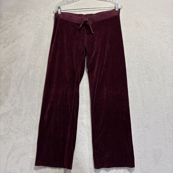 Juicy Couture Y2K Vintage Velour Sweatpants Burgundy Women's Size Small - Picture 1 of 14